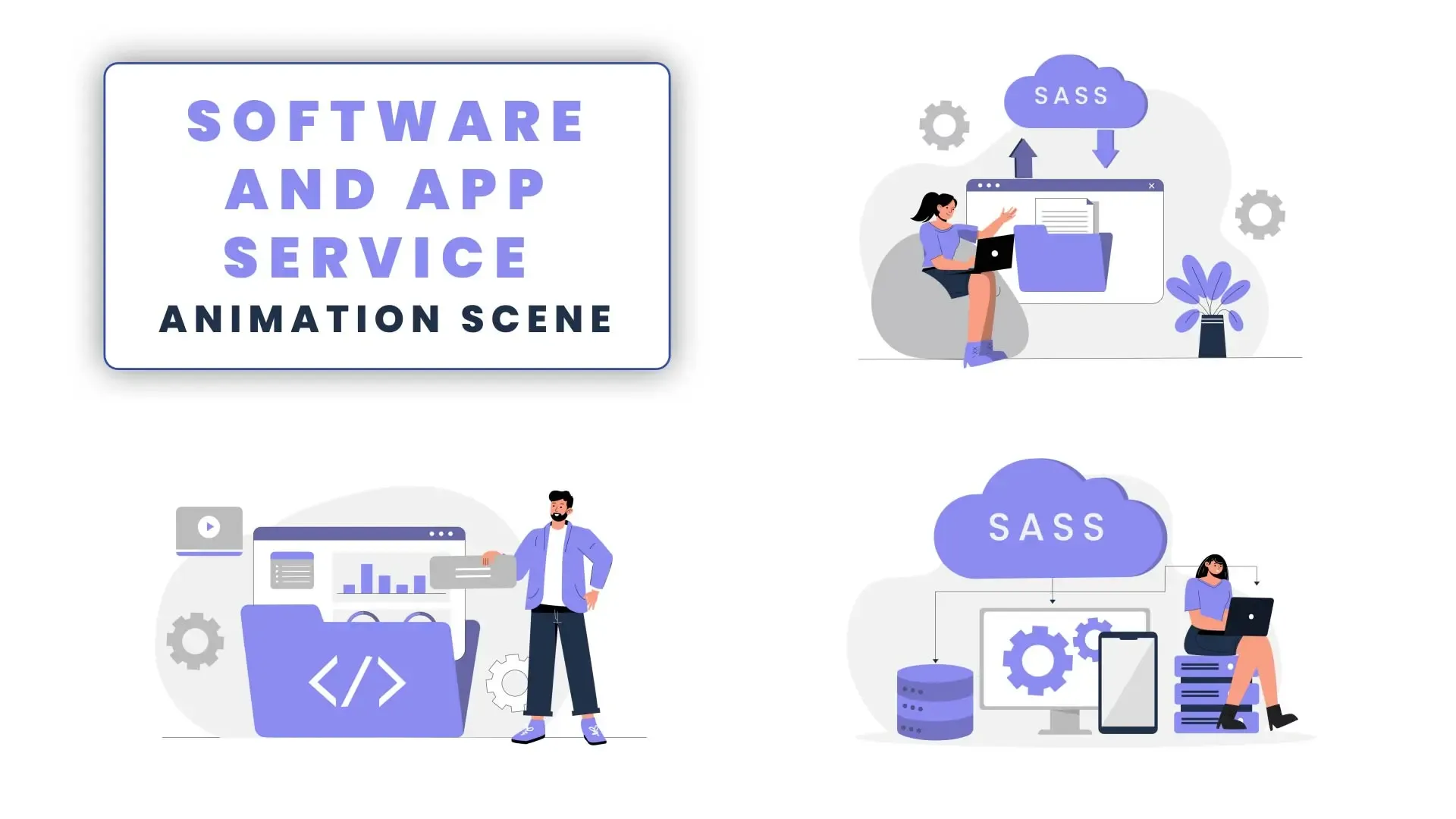 Tech And Software App Services Animation Scene